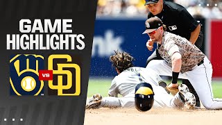 Brewers vs Padres Game Highlights 62324  MLB Highlights [upl. by Eitsirk]