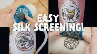 Easy Silk Screening for Pottery  BEST WAY TO SILK SCREEN POTTERY [upl. by Swetiana]