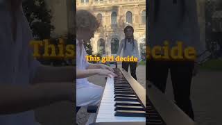 Emilythesinger Joined me on the street performance piano aliciakeys reaction publicreaction [upl. by Adianes]