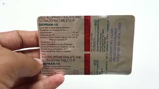 Depran10 Tablet  Escitalopram Oxalate amp Clonazepam Tablet  Depran 10 mg Tablet Uses Review Hindi [upl. by Eelydnarb]