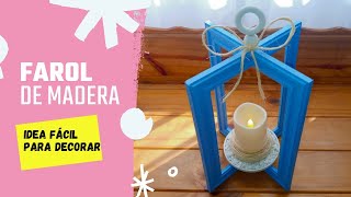 Manualidades fáciles  FAROLES DE MADERA con porta retratos How to make a wooden lantern  Easy DIY [upl. by Reg]