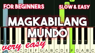 JIREH LIM  MAGKABILANG MUNDO  SLOW amp EASY PIANO TUTORIAL [upl. by Alleber593]