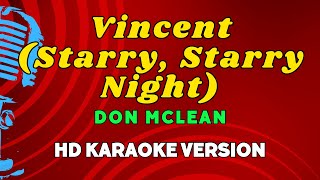 Vincent Starry Starry Night  Don McLean HD Karaoke Version [upl. by Lakin]