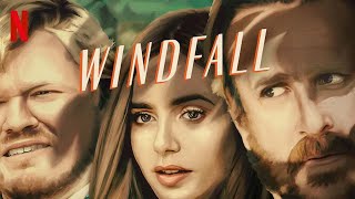 Windfall 2022 Movie  Lily Collins Jesse Plemons Jason Segel  Windfall Movie Full Facts Review [upl. by Hendry444]