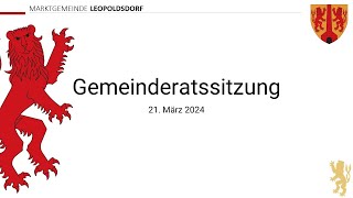 Gemeinderatssitzung am 21032024 um 1830 Uhr [upl. by Goldin]