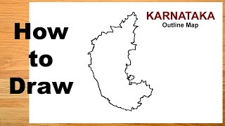 How to Karnataka map  Outline map drawing [upl. by Joly]