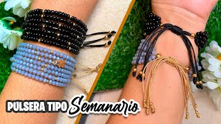 UNISEMANARIO 📿 PULSERA DE HILO TIPO SEMANARIO  Paso a Paso [upl. by Gilberta]