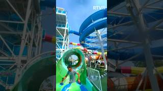 TORNADO 🌪️ DANGEROUS 😱 Water Slide at Fun N Food Water Park shorts waterpark [upl. by Akihsal]