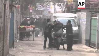 Clashes at antigovernment protest tear gas and rubber bullets fired [upl. by Beera]