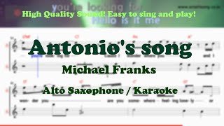 Antonios song  Michael Franks Alto Saxophone Sheet Music Gm Key  Karaoke  Easy Solo Cover [upl. by Willis]