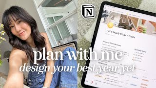 Plan with Me for 2024  My Entire GoalSetting System in Notion ✨ Design Your Year Challenge [upl. by Merralee902]