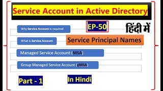 Service Account and Service Principal Names in Active Directory  EP  50  Part1 [upl. by Assened]