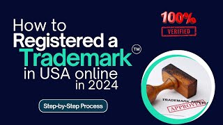 How to Registered a Trademark in USA Online in 2024  File Trademark Step by Step Process [upl. by Ethelbert]