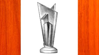 T20 world cup 2024 trophy drawing  How to draw t20 world cup trophy 2024  T20 world cup 2024 [upl. by Binette]