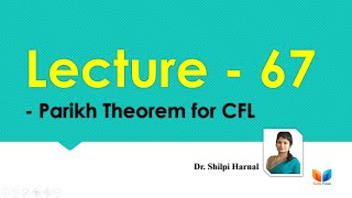 Parikh Theorem for CFL  Parikh Theorem in Automata  Lecture67 [upl. by Llenram]