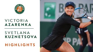 Victoria Azarenka vs Svetlana Kuznetsova Round 1 Highlights  RolandGarros 2021 [upl. by Claud]