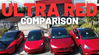 New Ultra Red  Tesla Color Comparison and Review [upl. by Andreana]