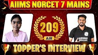 AIR 209  AIIMS NORCET 7 Mains Toppers Interview 🔥💪  AIIMS NORCET 2024 Result [upl. by Akimert]