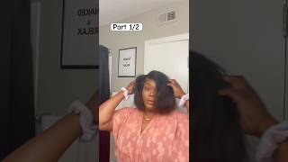 Wig Install  Wig tutorial  Silk press  DIY  Blow out  Kinky tiktok fyp shorts reels [upl. by Berthoud538]