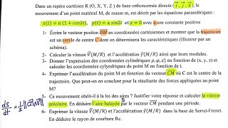 examen 1 partie 1 Mécanique de point matériel S1 Contrôle القنيطرة SMPC SMIA ENSA MIPC MI [upl. by Charley]