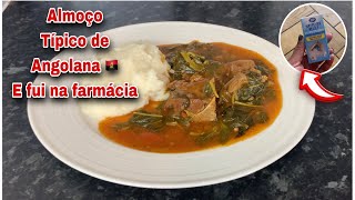 Almoço tipo de Angola 🇦🇴  Funge com carne de cabrito e fui na farmácia comprar remédio [upl. by Halla]