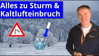 Sturmlage Dienstag Kaltlufteinbruch und Schnee [upl. by Ahsitruc583]