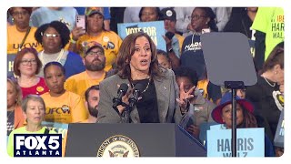 Harris mentions Nicole Thurman at Atlanta rally  FOX 5 News [upl. by Elledoj]