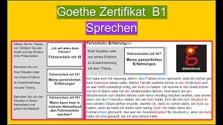 Goethe Zertifikat B1  Übungen zum Sprechen [upl. by Glennie]