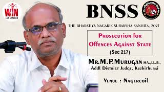 Prosecution for offences against State  Sec 217  by Honble Dist Judge MrMPMurugan Kuzhithurai [upl. by Hjerpe]