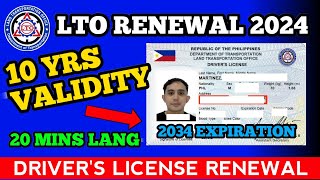 How to get 10 YEARS VALIDITY of Drivers License  LTO Renewal 2024 [upl. by Atalee]