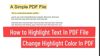 How to Highlight Text in PDF File  Change Highlight Color In PDF File [upl. by Sert]