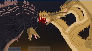 King Ghidorah Vs Evolved GodzillaDc2AnimationBattleGodzilla Cartoon [upl. by Maurie]