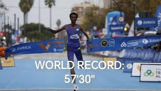 MEDIA MARATÓN DE VALENCIA  WR RECORD  yomif kejelcha  Video completo [upl. by Anaoy]