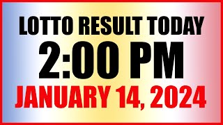 Lotto Result Today 2pm January 14 2024 Swertres Ez2 Pcso [upl. by Latrice161]