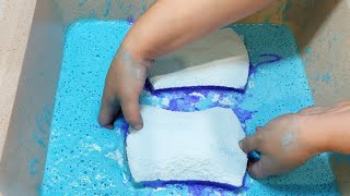 Settled Paste Purple and Blue Ty d Bol and Recycled Powder 💜💙 Sponges Squeezing ASMR [upl. by Innavoeg175]