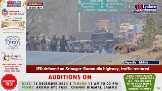 IED defused on Srinagar Baramulla highway traffic restored [upl. by Deehan671]