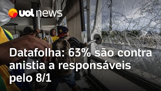 Datafolha 63 são contra anistia a responsáveis pelo 8 de janeiro [upl. by Nalehp]