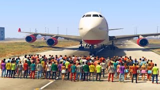 CAN 100 PEOPLE STOP THE PLANE IN GTA 5 [upl. by Ayin]