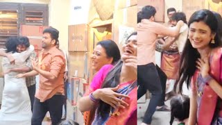 Bhagyalakshmi serial episode fight scene shootல் சேட்டை செய்த அமிர்தா [upl. by Mickie]