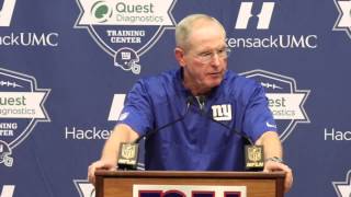 Giants Tom Coughlin speaks on the death of Tyler Sash [upl. by Kcirederf]