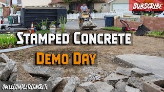 How to Form amp Pour a Stamped Concrete driveway Belgium Slate Stamp Part 1 [upl. by Tteltrab369]