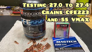 Testing 270 to 274 Grains of CFE223 powder and Hornady 55 gr VMAX bullet [upl. by Eseer]