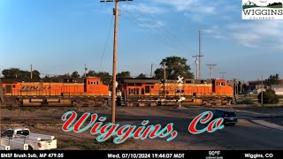 Wiggins CO  BNSF Brush Sub MP 47905  SouthWest RailCams LIVE [upl. by Sucy215]