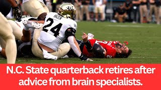 NC State quarterback retires after advice from brain specialistsbreakingnewsusa1 [upl. by Nedrud]