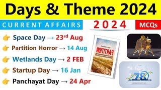 Days amp Themes 2024 Current Affairs  2024 Days amp Theme Current Affairs  NTPC SSC GD State PCS [upl. by Kimberley43]