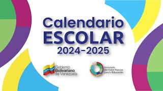 CALENDARIO ESCOLAR 20242025  Septiembre 2024Ministerio del Poder Popular para la Educación MPPE [upl. by Treblih868]