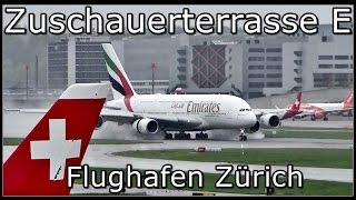 die Zuschauerterrasse quotEquot des Flughafen Zürich LSZHZRH Schweiz [upl. by Winthrop]