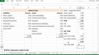 Analysis of TNW Adjusted TNW and TOL  TNW in Loan Proposal [upl. by Henke76]