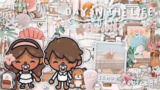 ೀ a day in the life of the twins FIRST DAY 🐚🌷  voiced 🎙  toca boca life roleplay 🌏🐾💌୧ ‧₊˚ [upl. by Franny]