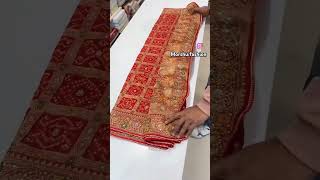 Premium handwork bandhej saree pure dola silk fabric shorts shortsfeed shortvideo [upl. by Dunstan]